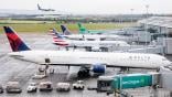 Delta aircraft at gate